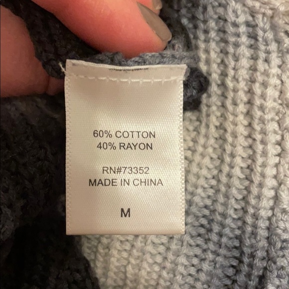 NWOT V-neck navy tie dye sweater size M - Picture 10 of 11